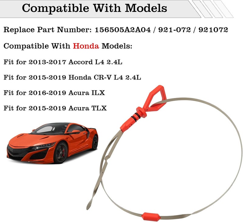 FBLOWMOD 156505A2A04 Engine Oil Dipstick Indicator, Compatible with Honda CR-V 2015-2019 Accord 2013-2017, Acura TLX 2015-2019 ILX 2016-2019 2.4 L Engine Oil Fluid Level Dip Stick Replace 921072 - Image 2